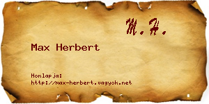 Max Herbert névjegykártya